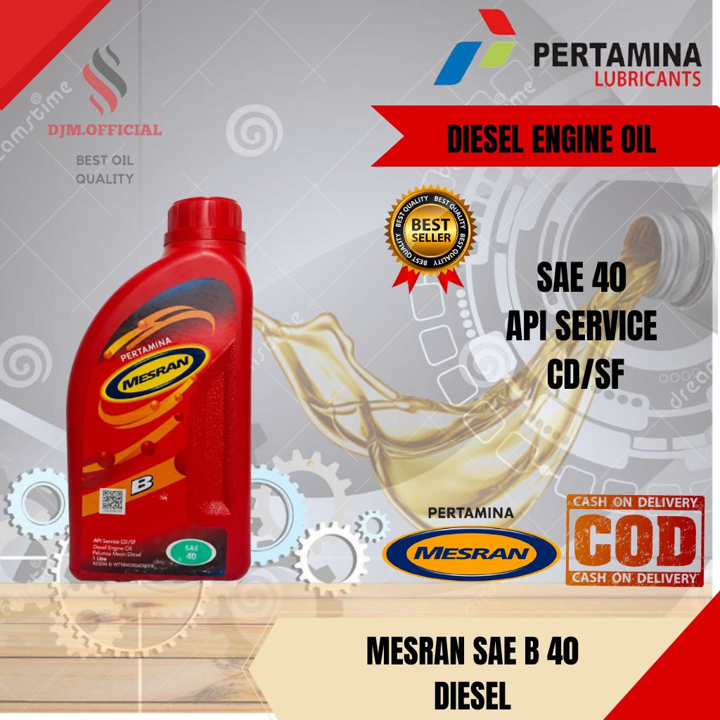 OLI MESIN DIESEL OLI MESRAN B 40 1LITER OLI PERTAMINA ORIGINAL | Lazada ...