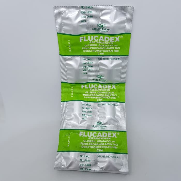 Flucadex 1 strip isi 10 tablet Obat Panas batuk pilek alergi Obat