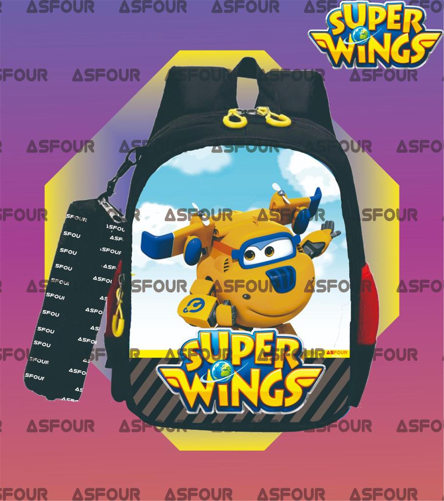 ASFOUR Tas Super Wings Karakter Tas Ransel Sekolah Anak TK