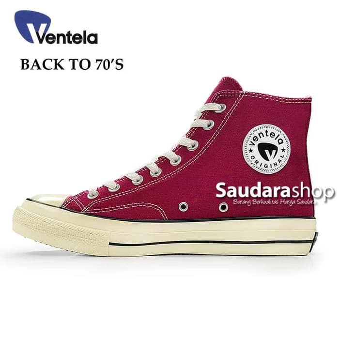Sepatu Ventela BACK TO 70's Maroon High Sepatu Ventela 70s HC