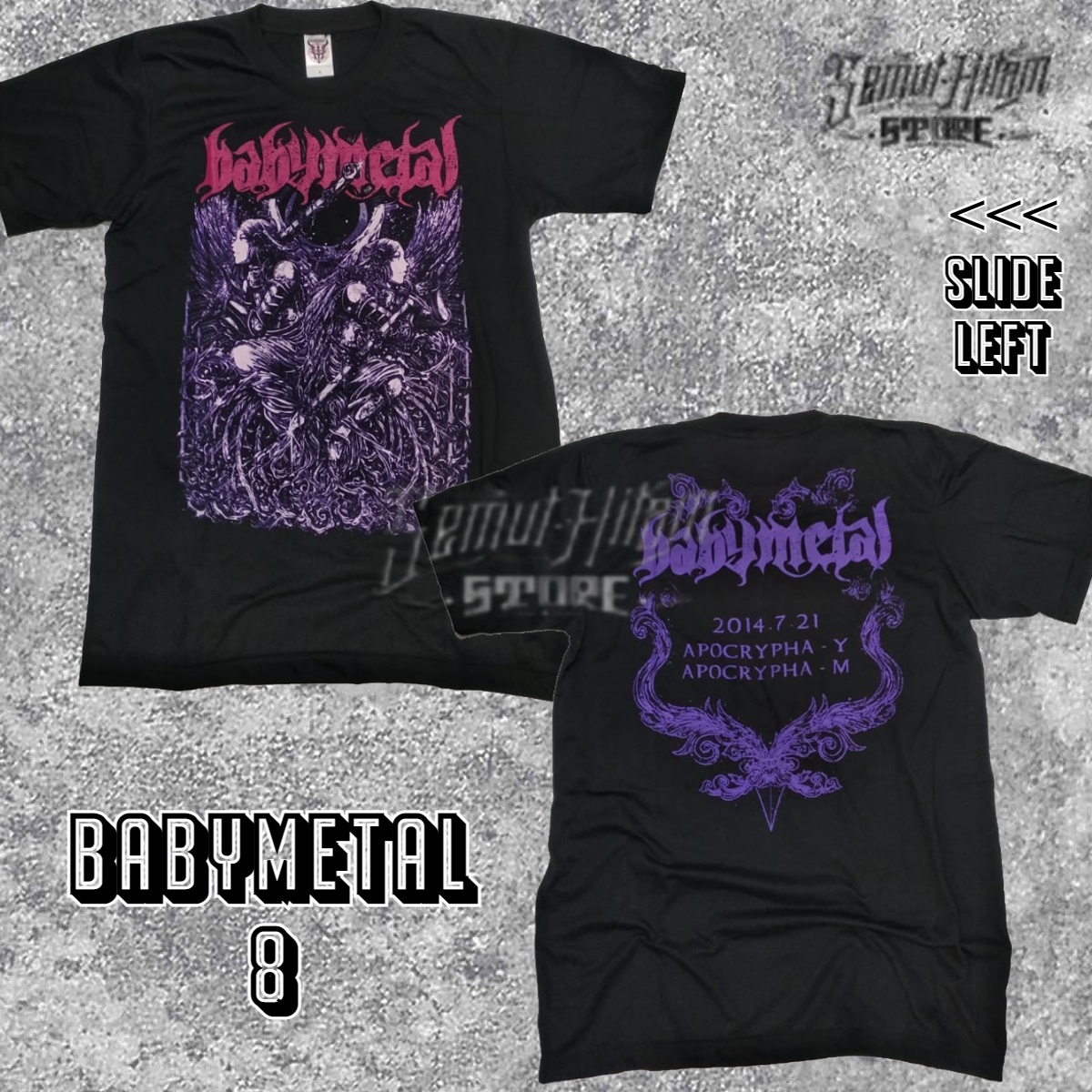 Kaos BABYMETAL APOCRYPHA Builtup Band Musik Metal Jepang Prapatan