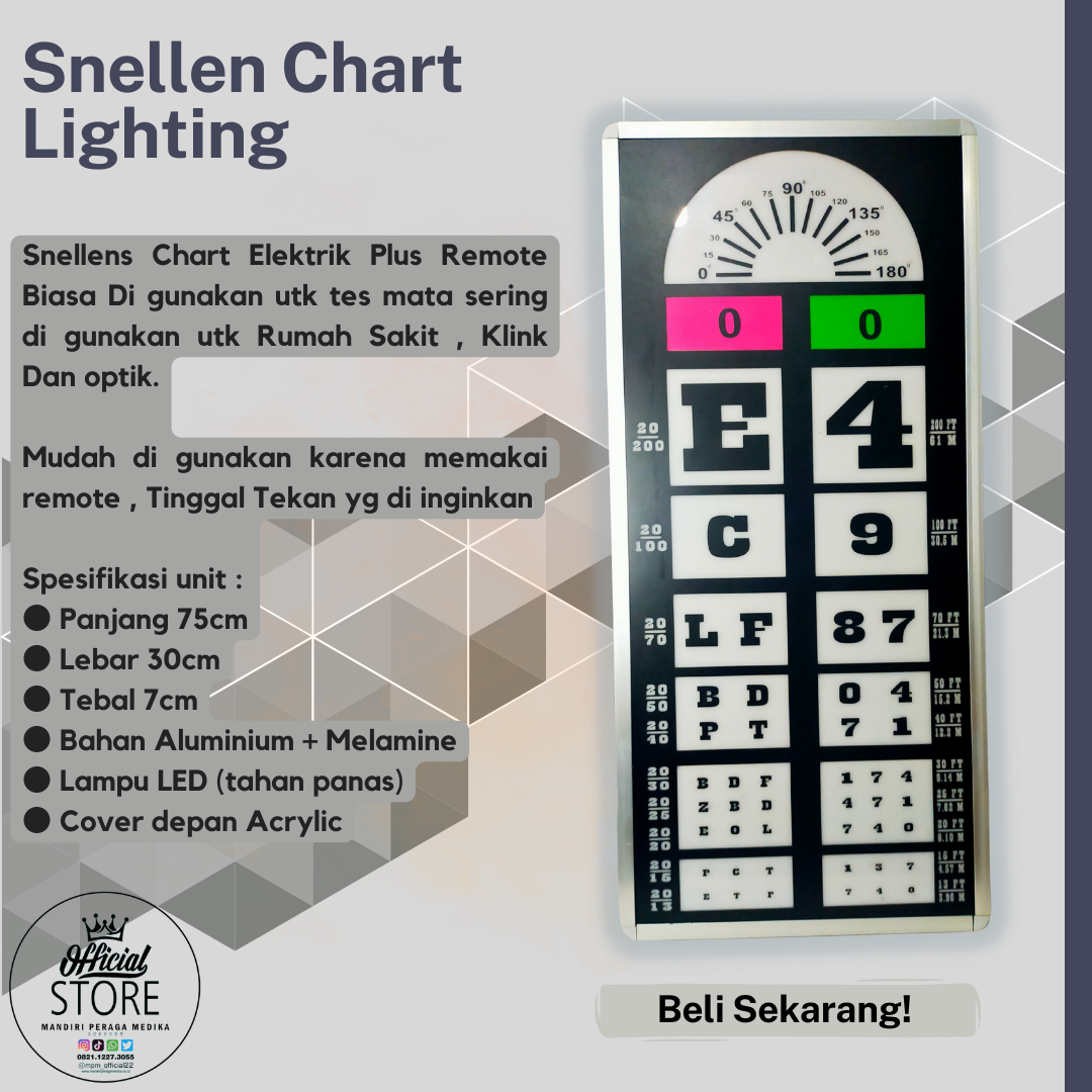 Snellen Chart Elektrik - Tes Mata Remote Lampu | Lazada Indonesia