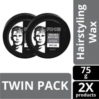 Paket 2pcs Axe Hairstyling High Hold Matte Wax 75gr Twinpack