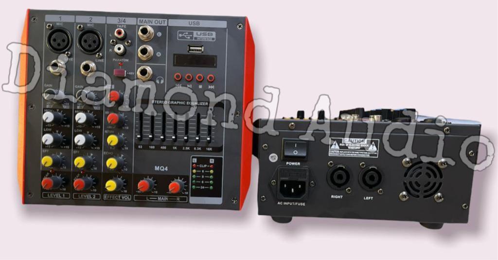 Mixer Audio Mq4 Usb Mp3 150Watt Mixing Mq 4 Channel ( Bayar Ditempat ...