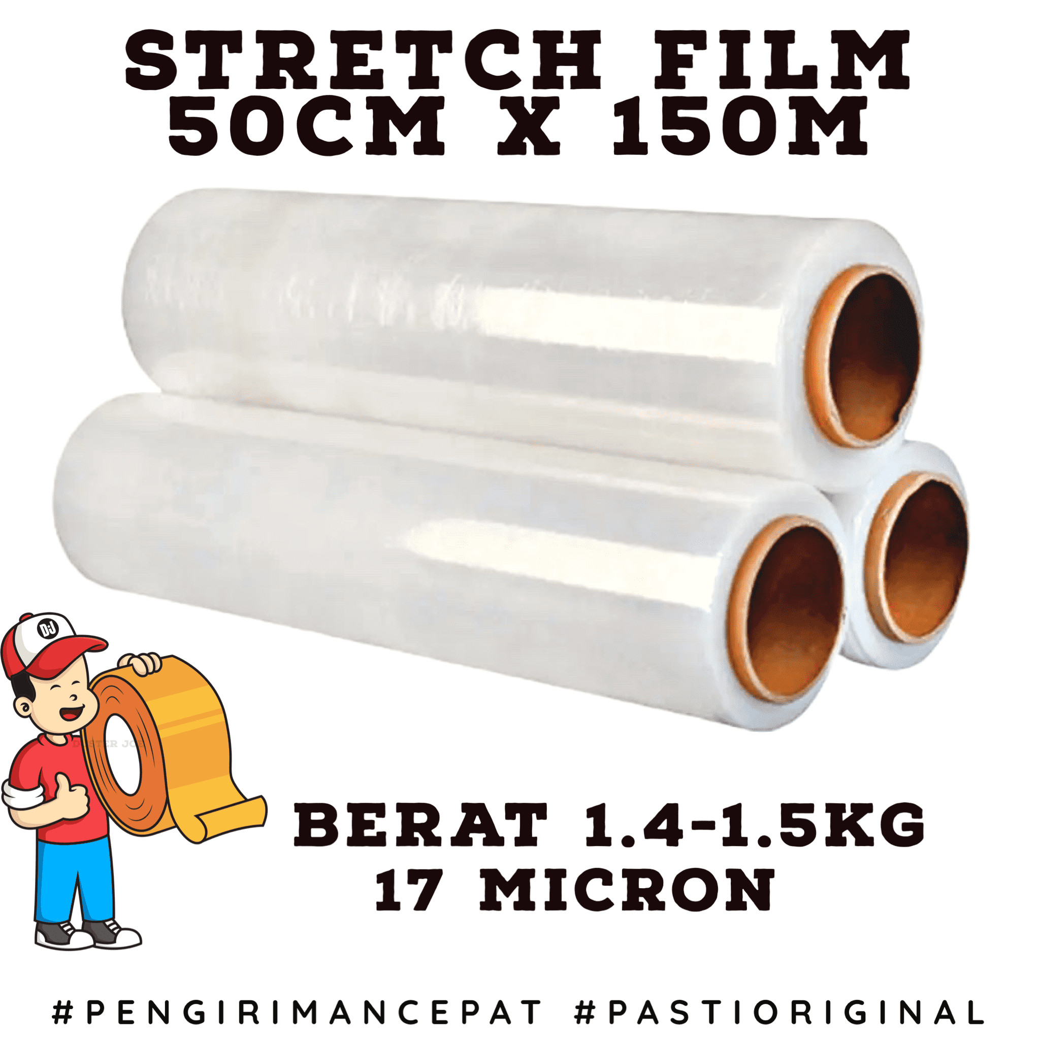 Plastik Wrapping BENING Sinar Ross 50cm X 150m Stretch Film PER 1 ROL ...