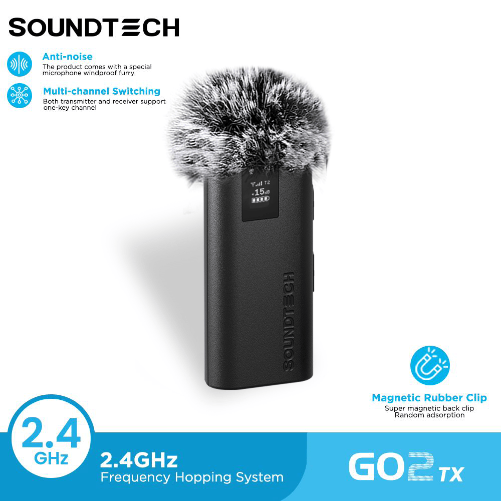 SOUNDTECH GO2 2.4Ghz Wireless Microphone System with LCD Display