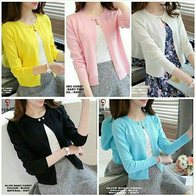 Olive basic cardi /cardigan Rajut 