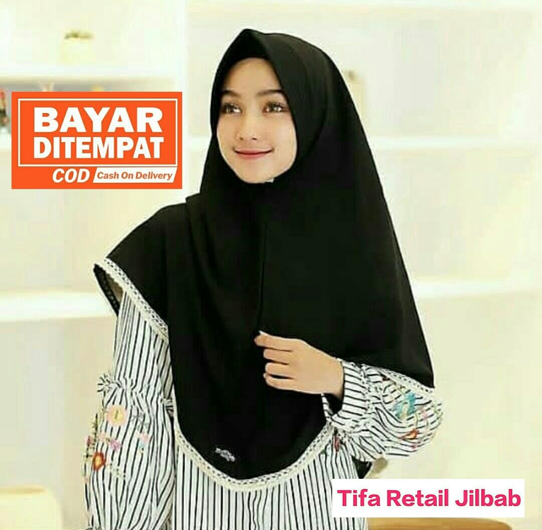Jilbab Instan Khimar Jersey Pet Renda