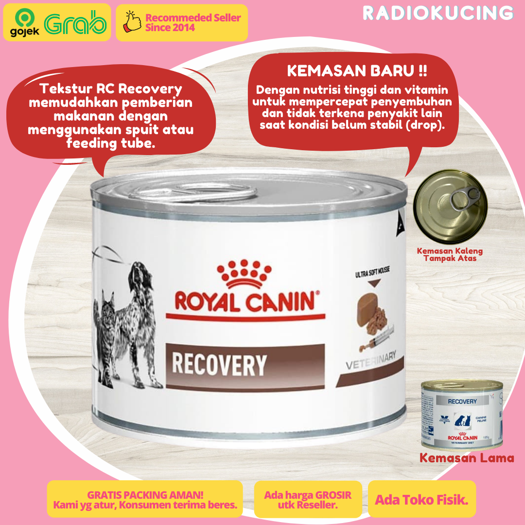 Royal Canin Recovery 195gr Kaleng Wet Food Makanan Kucing Anjing Sakit 