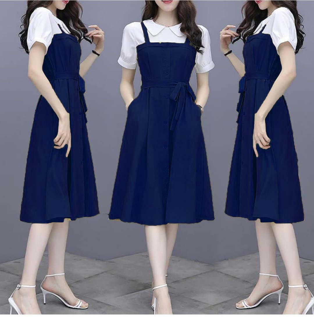denim knee length dress
