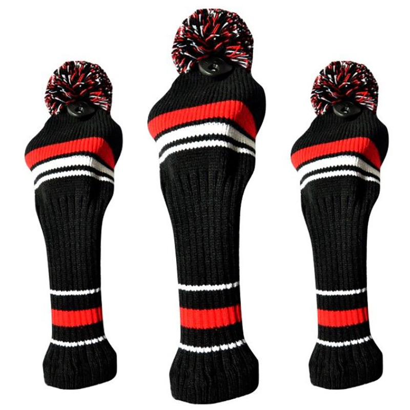 3Pcs Golf Clubs Wood Head Covers Golf Clubs Set Golf Knitting Golf Headcover