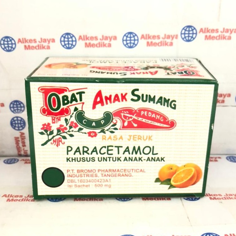 Obat Anak Sumang 500mg Cap Pedang Box Isi 100 Sachet Obat Demam