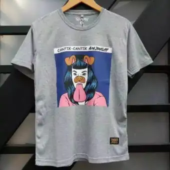 Kaos Cantik Cantik Anjing Abu Membeli Jualan Online T Shirt