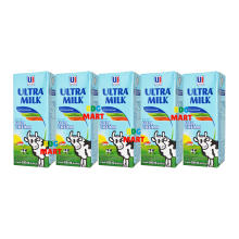 PAKET 5 PCS UHT Ultra Milk Full Cream 200ml Susu Ultra Plain Ultra Jaya Kemasan UHT - 5pcs x 200ml