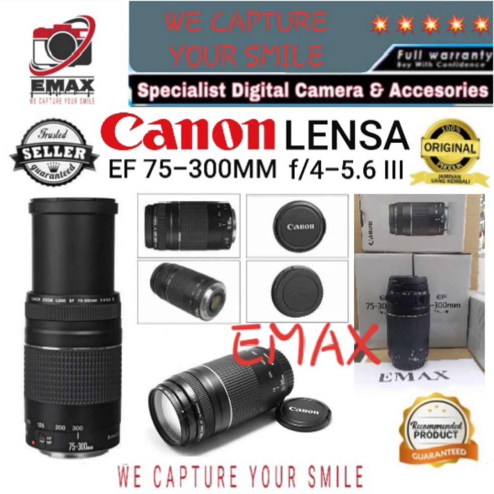 Lensa Canon 75 300 Mm F 4 5 6 Iii Tele Canon 75 300 Mm Mark 3 M3 Canon 75 300mm Garansi 1 Tahun Lazada Indonesia