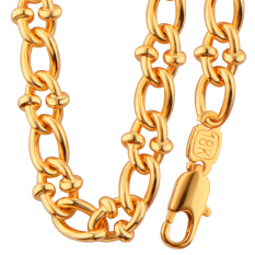 Celebrity Fashion Perhiasan Round Desain 18 K Berlapis Emas Rantai Besar Kalung Gelang untuk Pria Berkualitas Tinggi Hadiah NB60090- INTL