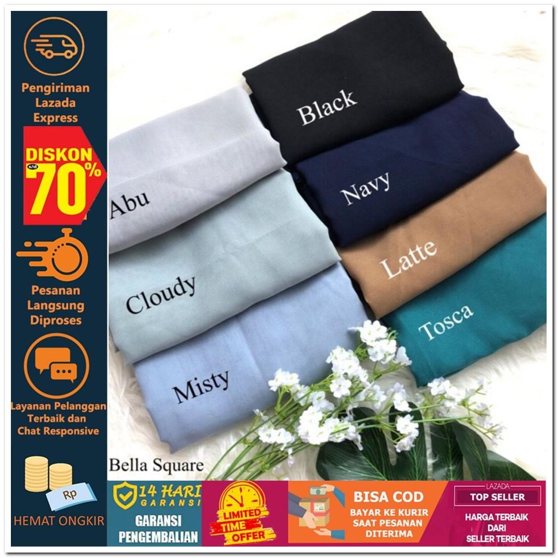 Indonesia Heritage BELLA SQUARE BAHAN DOUBLE HICON TEPI NECI RAPIH Hijab Jilbab Segi Empat Square Pashmina Kerudung Khimar Pesta Kondangan Nikahan Simple Pet Instan Instant Bergo Kekinian Trendy