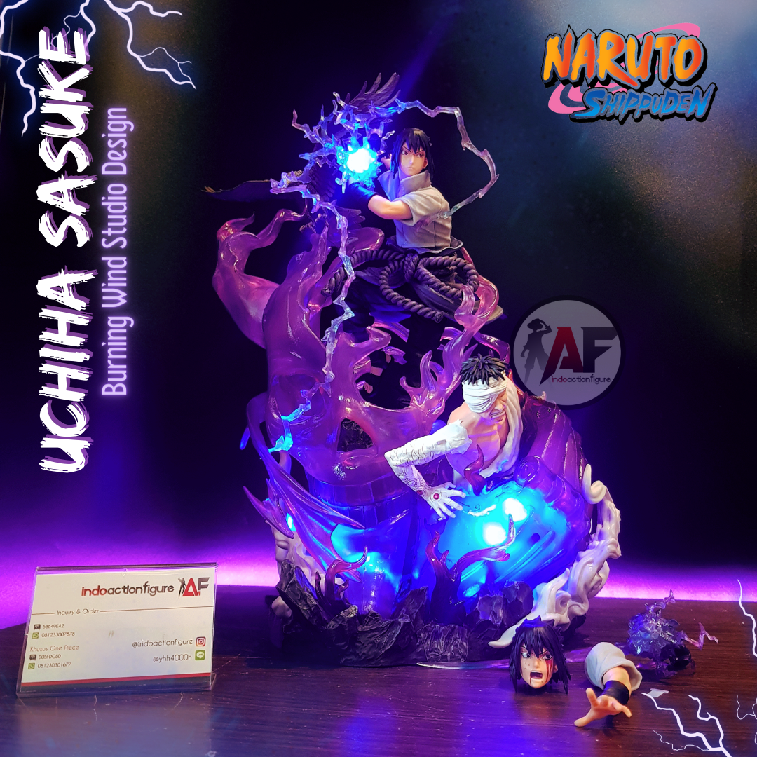 Statue Naruto Uchiha Sasuke Burning Wind studio recast LED Lazada