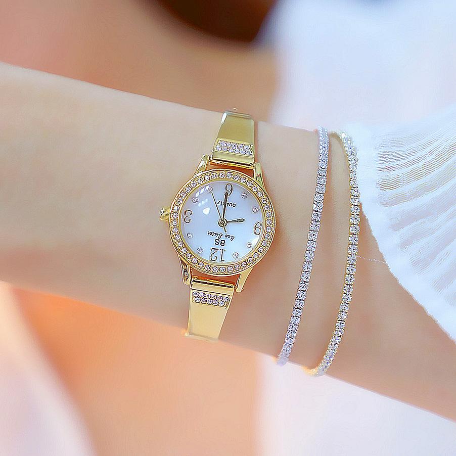2019 model baru Produk Asli BS Jam Tangan wanita bertatah berlian fashion populer Piringan jam kecil minimalis kompak Tahan Air murid jam tangan wanita