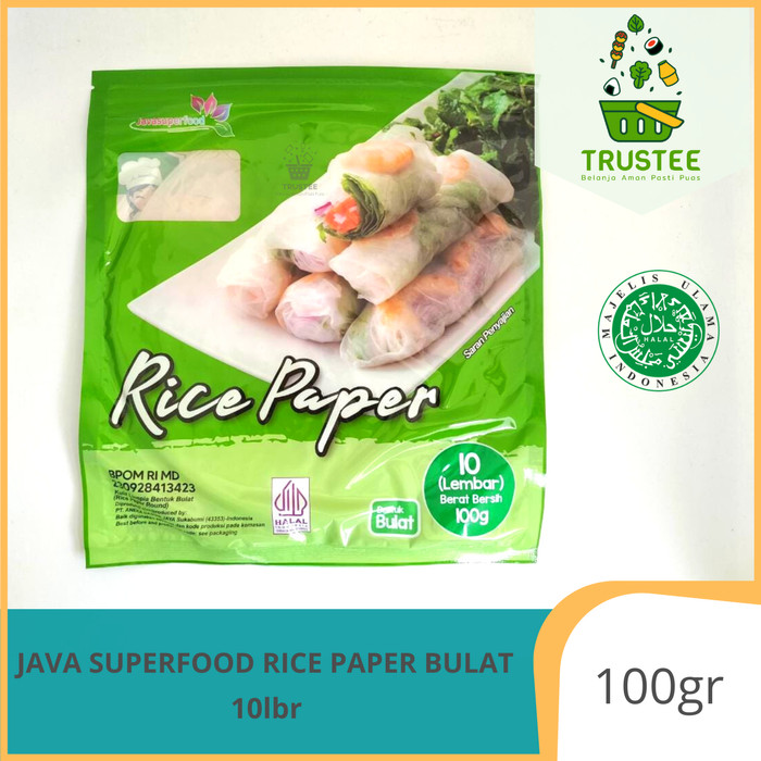 Java Super Food Rice Paper Bulat 10 Lembar / Kulit Lumpia HALAL 100gr