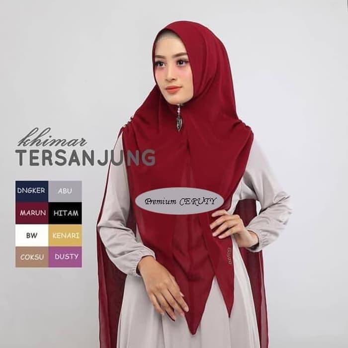 Hijab Instan Syar39i Jilbab Khimar Double Layer Ceruty TERSANJUNG M