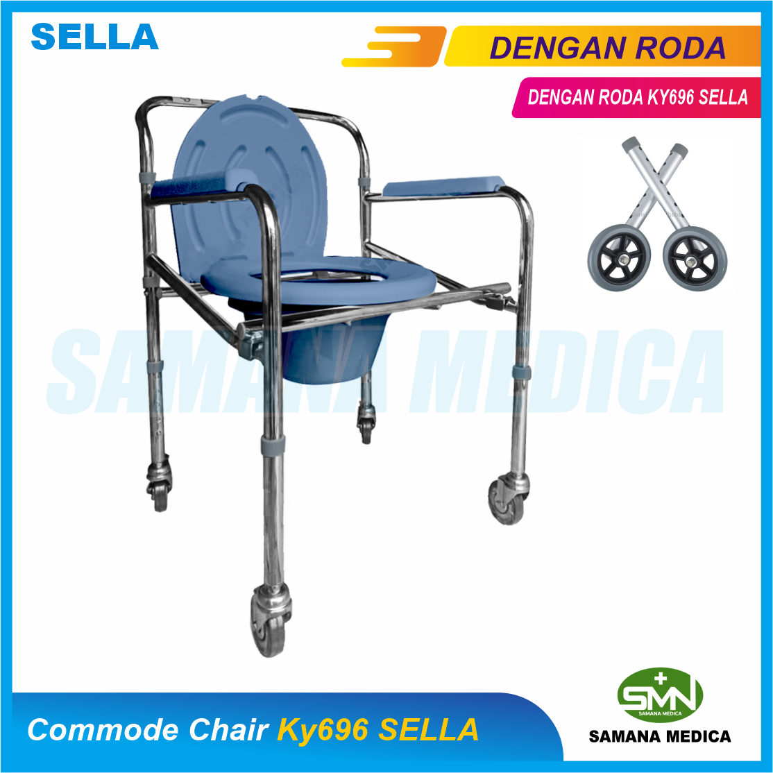 Commode Chair SELLA KY696 Kursi Toilet Commode chair BAB dengan Roda