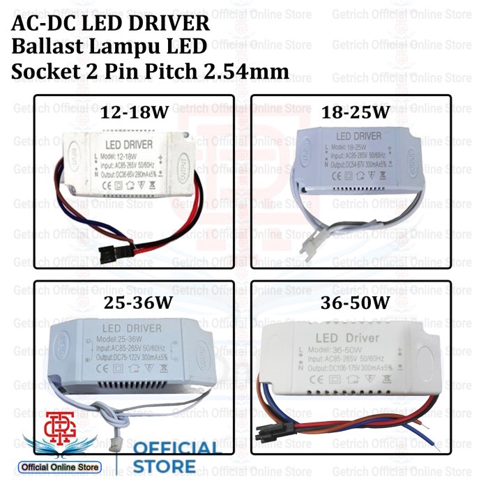 LED Driver Trafo Adaptor Power Supply Ballast Lampu LED Downlight 2PIN