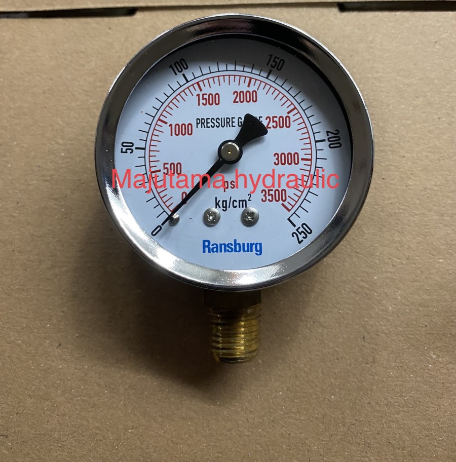 Pressure Gauge manometer 2 5 Inch 250 Bar kg cm2 black Steel Ransburg 