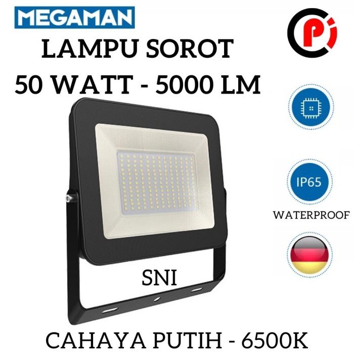 Megaman Lampu Sorot Led 50w 50 Watt Cahaya Putih 6500k Ip65 Waterproof Lazada Indonesia 1269