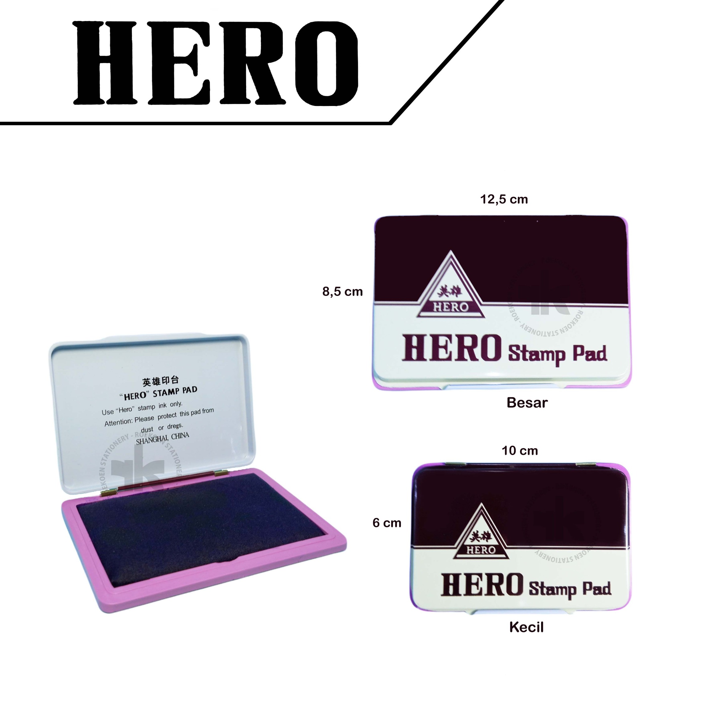 Stamp Pad Kecil Hero 2460 Dos Bantalan Tinta Stempel Dengan Tinta