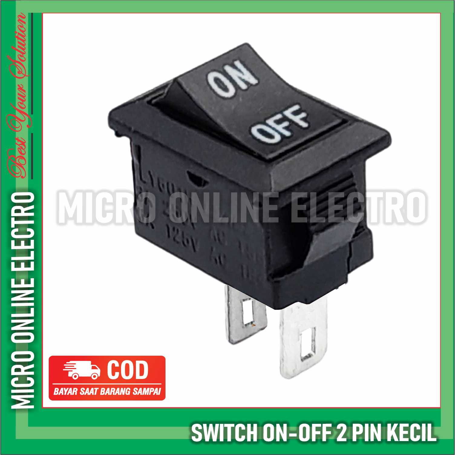 [ 5 PCS ] Rocker Switch On-Off 2 Pin Kecil Saklar Jenis On Off 2 kaki ...
