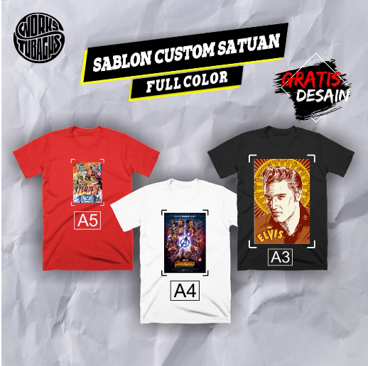 SABLON KAOS SATUAN / SABLON KAOS LENGAN PENDEK / SABLON KAOS DEPAN ...