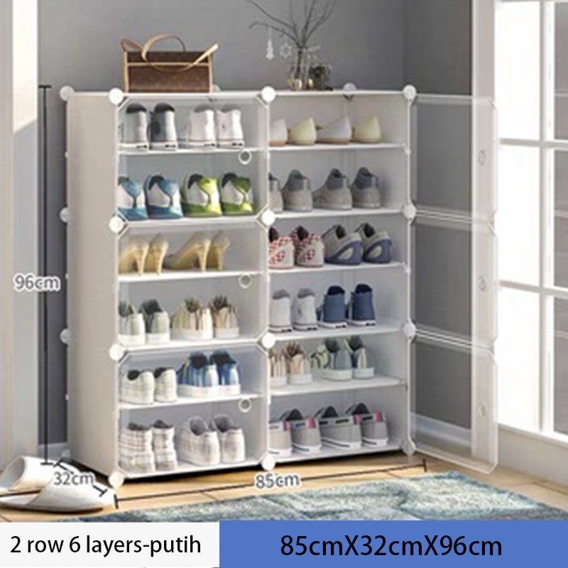 Rak Sepatu Plastik Rak Sepatu 8 Susun Jumbo Rak Sepatu Tertutup Anti