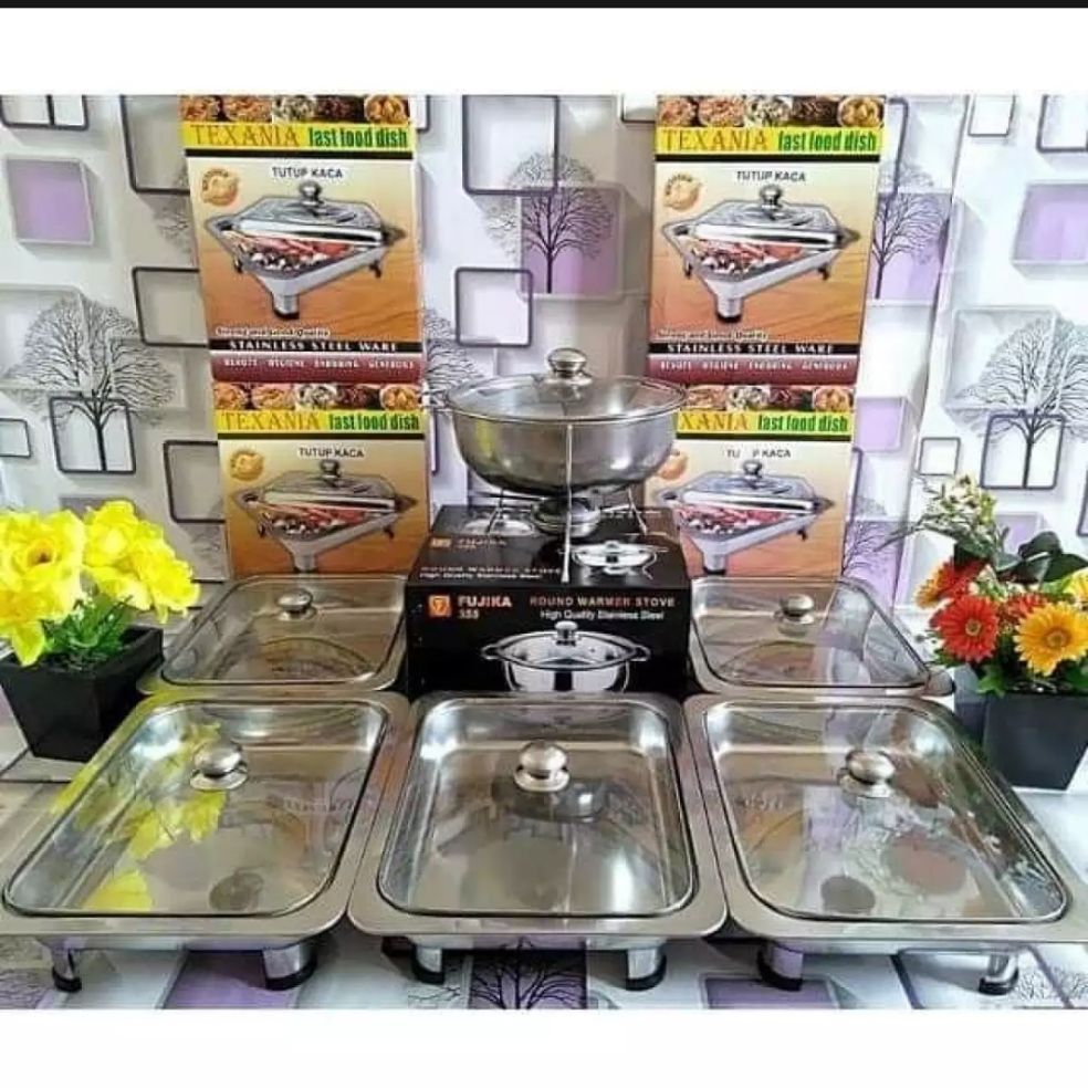 Set Alat Prasmanan Stainless Tutup Kaca 12 In 1 / Alat Makan Prasmanan ...