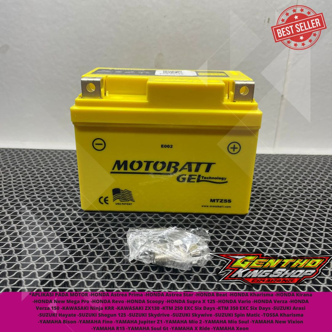 AKI ACCU MOTOBATT MTZ5S MIO SOUL VIXION X RIDE FINO BYSON JUPITER Z1