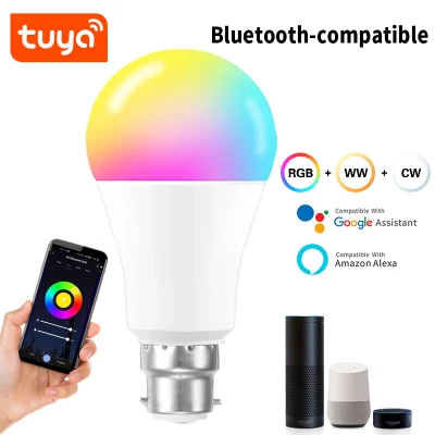 Ammon--Ready Stock Tuya Bluetooth Smart Led Bulb E27/B22 RGB Dimmable APP Control 10W 1000LM Led Light Bulbs
