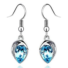 Murah Wanita Kristal Anting-Anting Panjang Klasik Berlapis Emas Putih Berlian Imitasi Pesona Air Drop Anting Brinco Fashion Perhiasan