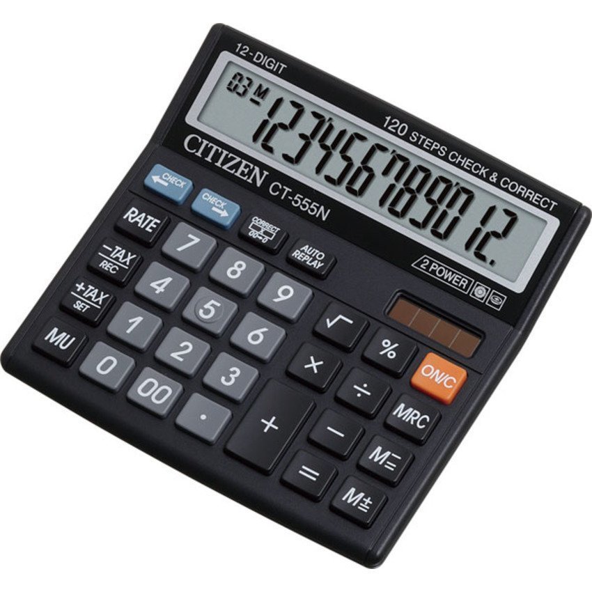 Citizen Kalkulator CT-555N Check & Correct Hitam