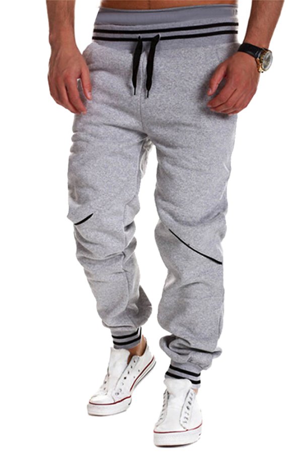 Cocotina Pria Kasual Celana Jogging Sweatpants Pakaian Olah Raga Pria Baju Celana Harem Celana Celana Panjang Yang Longgar (Abu-abu)
