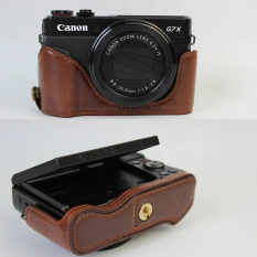 Kopi Baru PU Kulit Setengah Set Cover Case untuk Canon PowerShot G7X Mark 2 G7X II G7X2 Hard Tas Kamera Setengah Body Case (Intl)