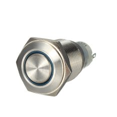 CTO 12 V 16 MM Mobil Otomatis Angel Eye LED Logam Tombol Tekan Saklar Sejenak Paduan DISEDUH SENDIRI (Biru)
