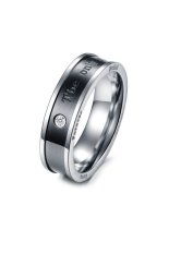 CTO Baja Berlapis Emas dengan Zircon dan Surat Kekasih Cincin (hitam dan Rose Gold)