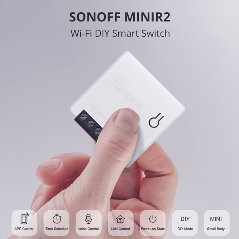 Dremeres【hot Sale】SONOFF MINIR2- Công Tắc Thông Minh Hai Chiều (Nâng Cấp MINI) Chất Liệu: PC V0 giá rẻ
