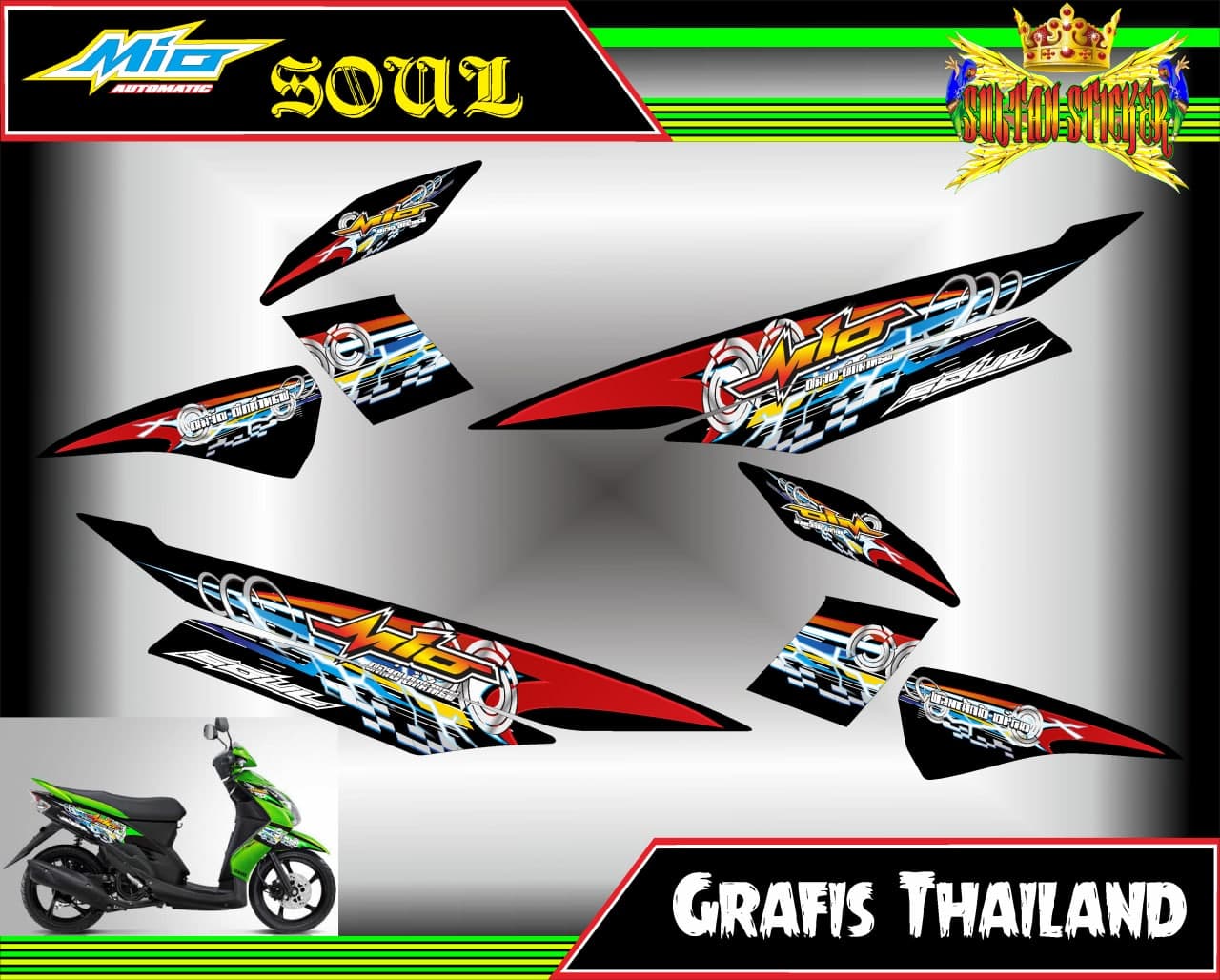 Stiker Streaping Decal list Motor Mio SOUL (Lama) Grafis Thailand