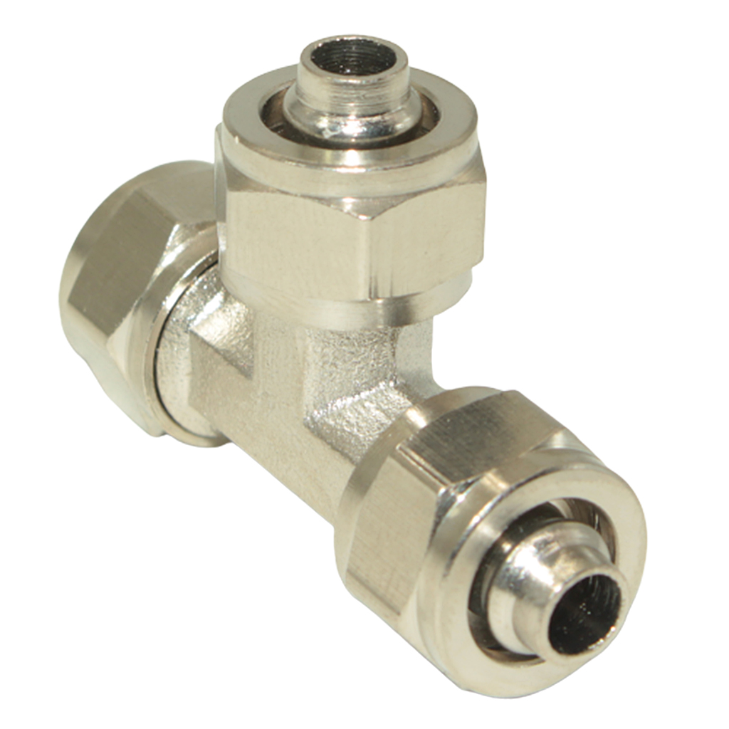 Baoblaze Khớp Nối Khí Hình Chữ T Bằng Đồng Đặc Đầu Nối Ống Nối Phát Hành Nhanh Chóng Chủ Đề