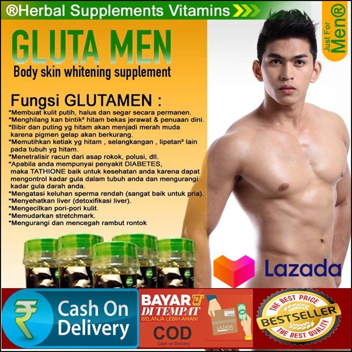 Obat Pemutih Badan Pria Gluta Men Body Skin Whitening Supplement Asli Pencerah Kulit Pria Terpercaya Lazada Indonesia