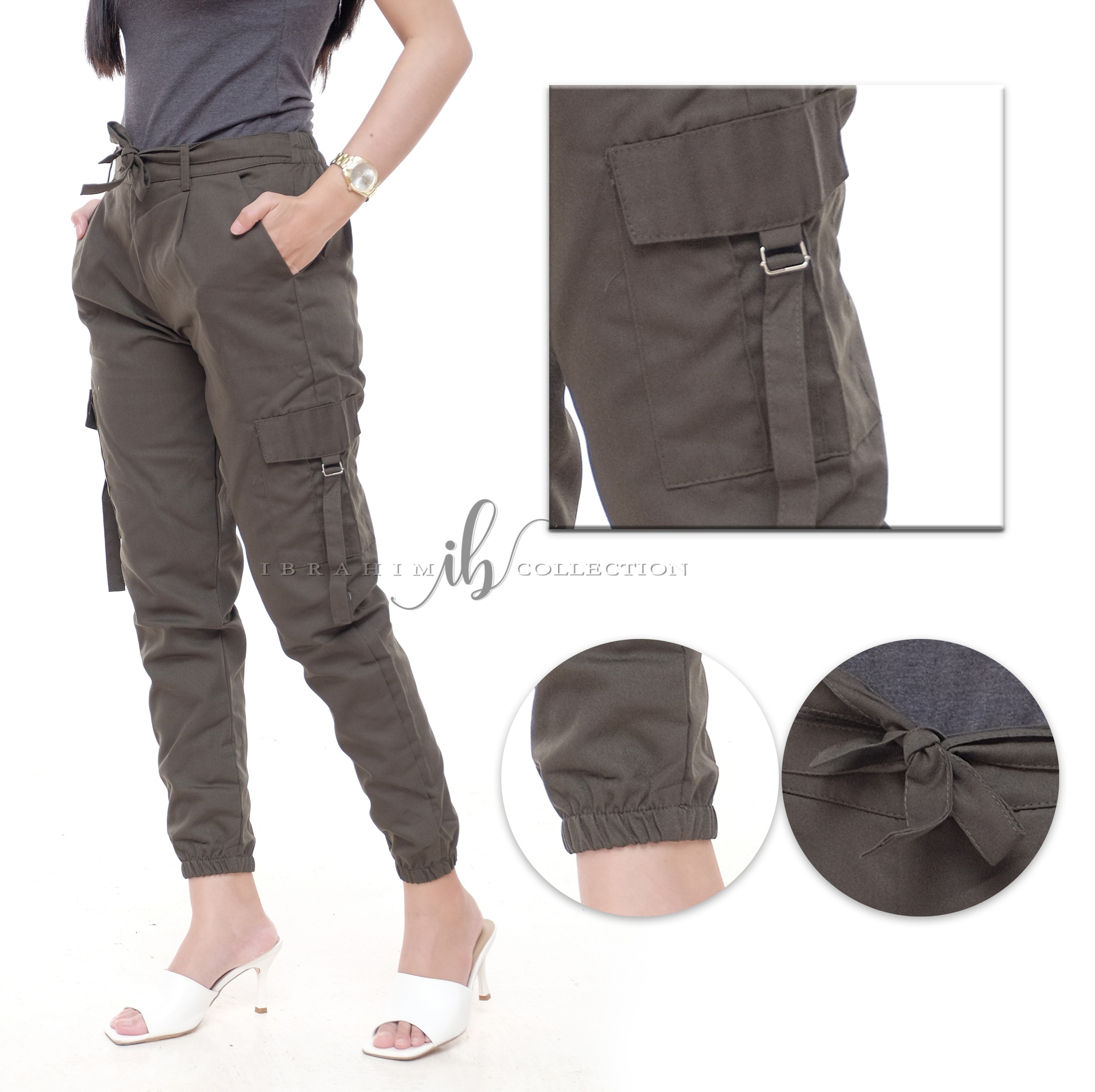 Celana Cargo Pants Wanita Korean Style 
