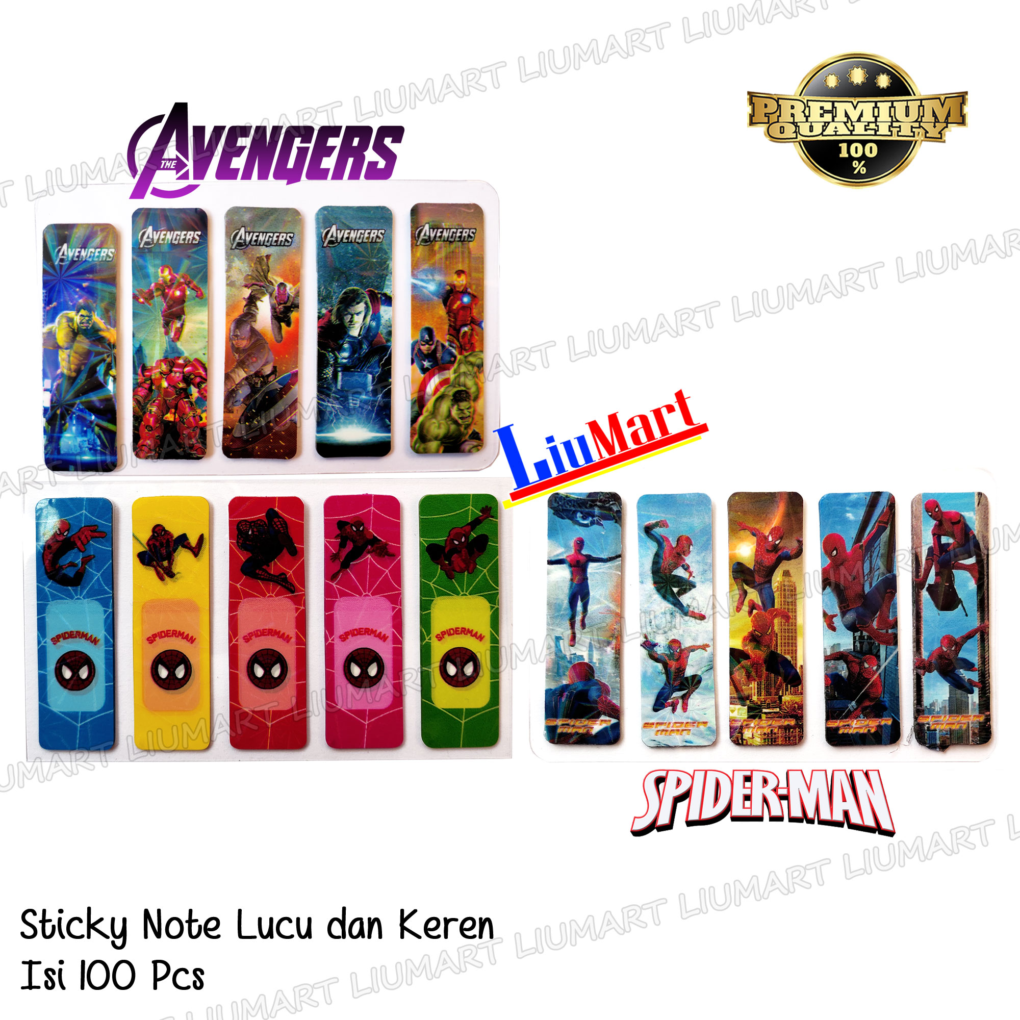 Stiker Pembatas Buku Lucu Dan Keren Sticky Notes Bermotif Karakter