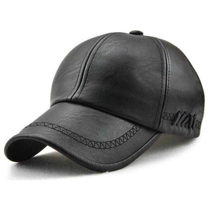 women's leather baseball cap