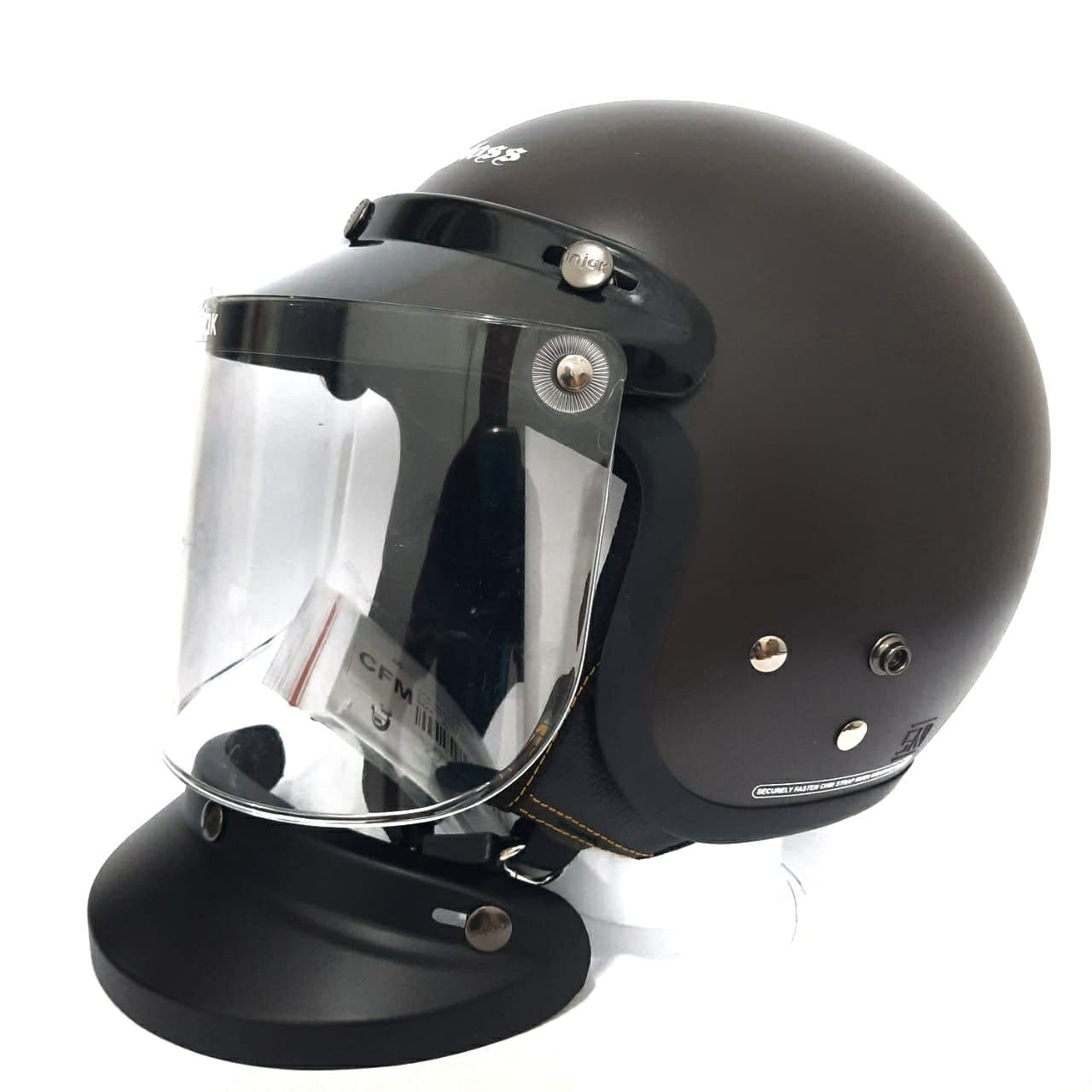Helm Cargloss CFM Retro Exspreso Brown Coklat Doff Set Kaca Datar Cembung |  Lazada Indonesia